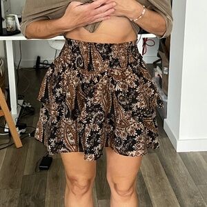 Minkpink Persian Paradise Mini Skirt In Black/Brown Boho